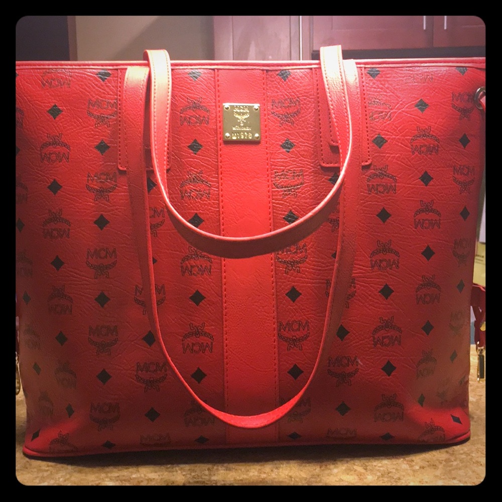 Mcm red like tote